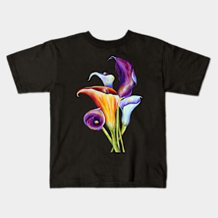 Watercolor Calla Lilies Bouquet Blooming Kids T-Shirt